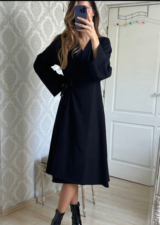 Midi Black Dress "Sany"